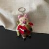 Little Pig Wool Felt Animal Pendant Nepal Cartoon Keychain Cute Rabbit Keyring  Couple