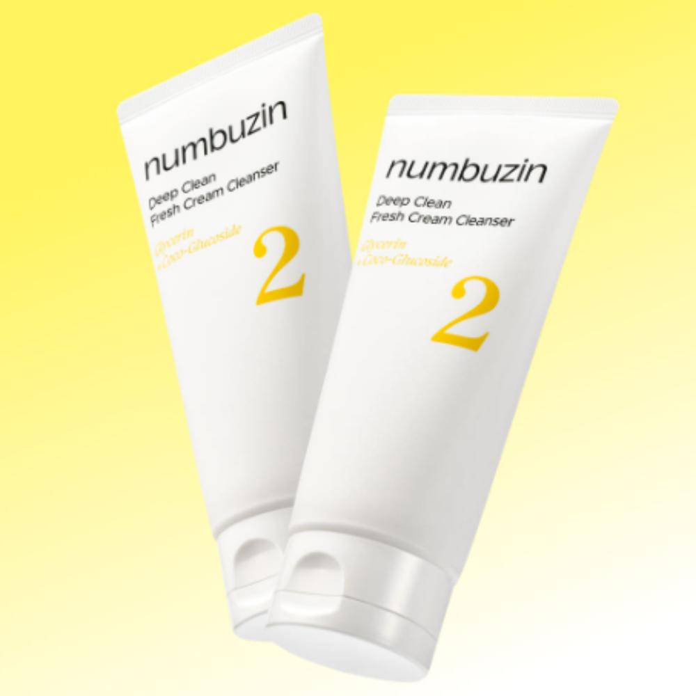 Numbersin №2 Глубокое очищение Свежий крем-пенка для умывания Дуэт 120 мл × 2
