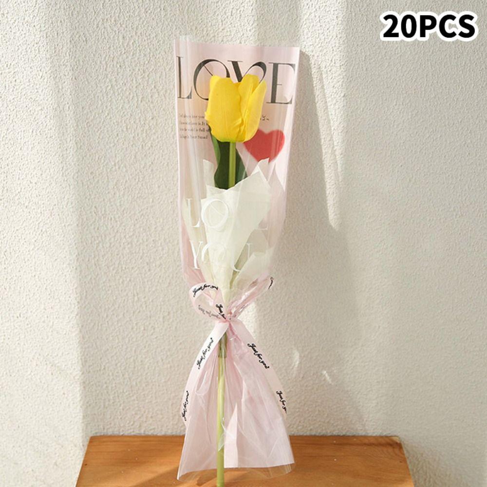 Transparent Rose Packaging Bags Waterproof Flower Wrapping Paper Gifts Bouquet Plastic Bag