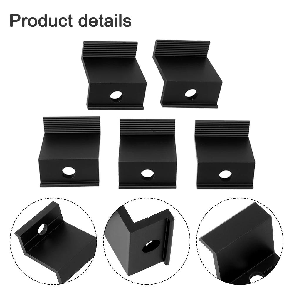 10Pcs End Clamp Accessories Aluminum Alloy PV Racking Replacement 30mm/32mm/35mm/40mm Assembly Black Brand New