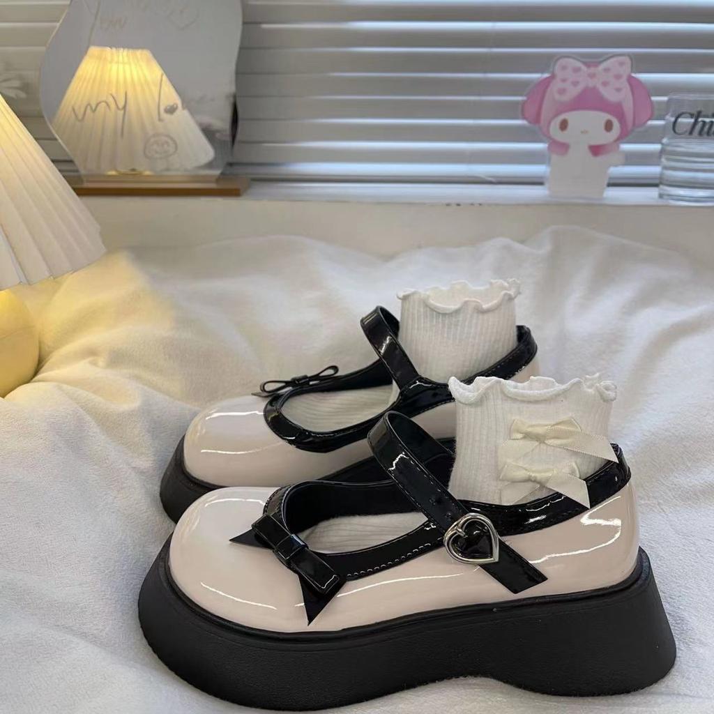 Women's Mary Jane Shoes Round Toe with Bow Kawaii Platform Ladies Pumps Y2k 2025 Trend Summer On Sale Wholesale Slip 39