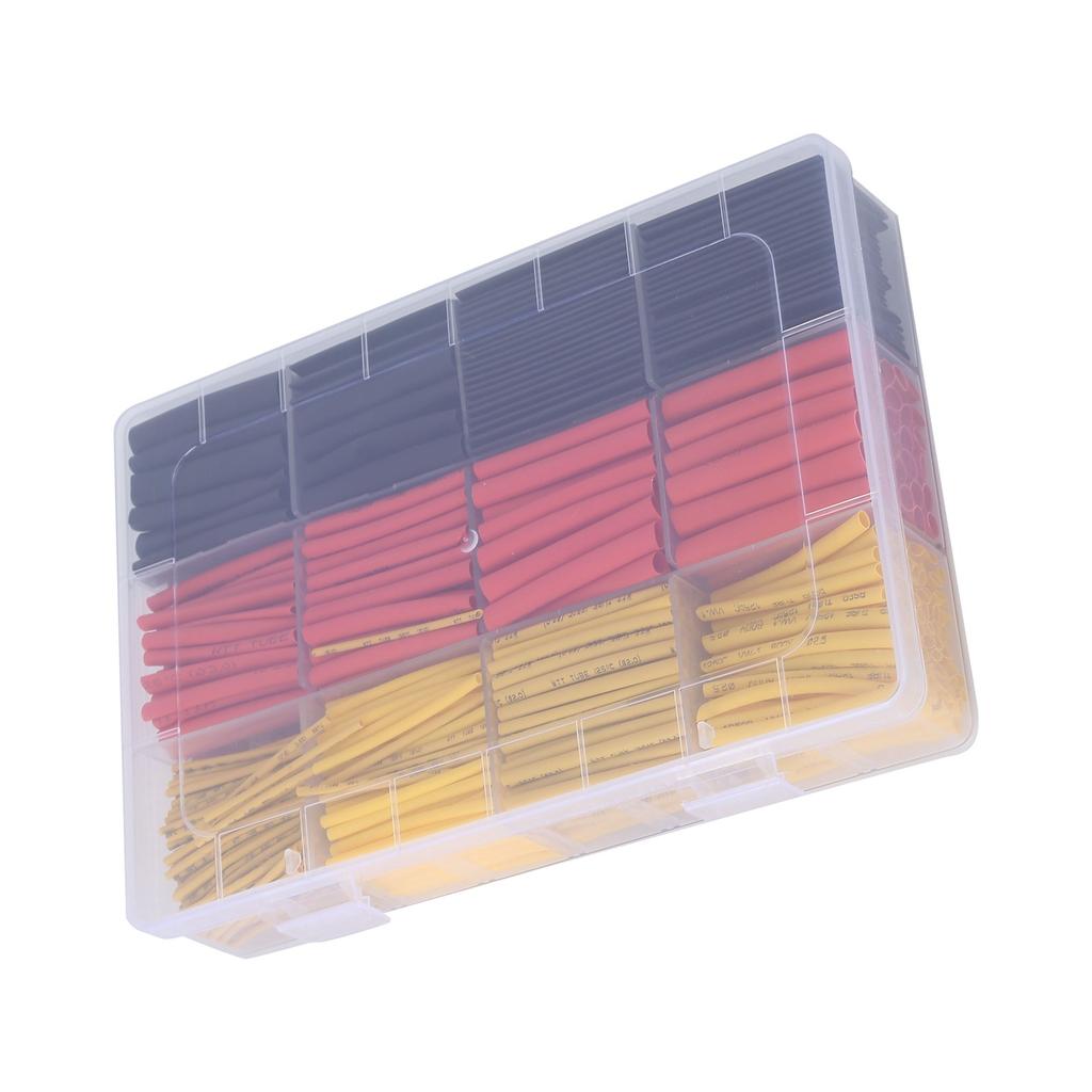 800 Pcs Heat Shrink Tubing Red Yellow Black Shrinkable Insulated Wire Cable Protection Sleeves Combi