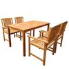 Day and Night - Day and Night Garden Dining Set 5 Pieces Solid Acacia Wood