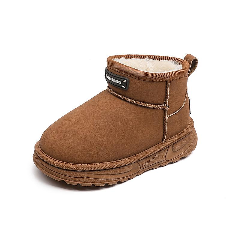 

Детские зимние сапоги 2025 зима новые мальчиковые бархатные утепленные хлопковые сапоги на одной педали корейская версия теплые короткие сапоги для девочек 26-31 yards, 6 pairs in one hand малиновый