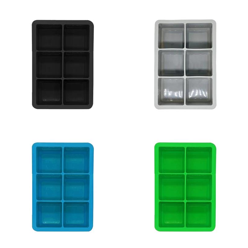 Ice Cube Trays Silicone Reusable Large Square Ice Cube Molds with Removable Lids,Stackable Big Ice Trays for Freezer,Whiskey