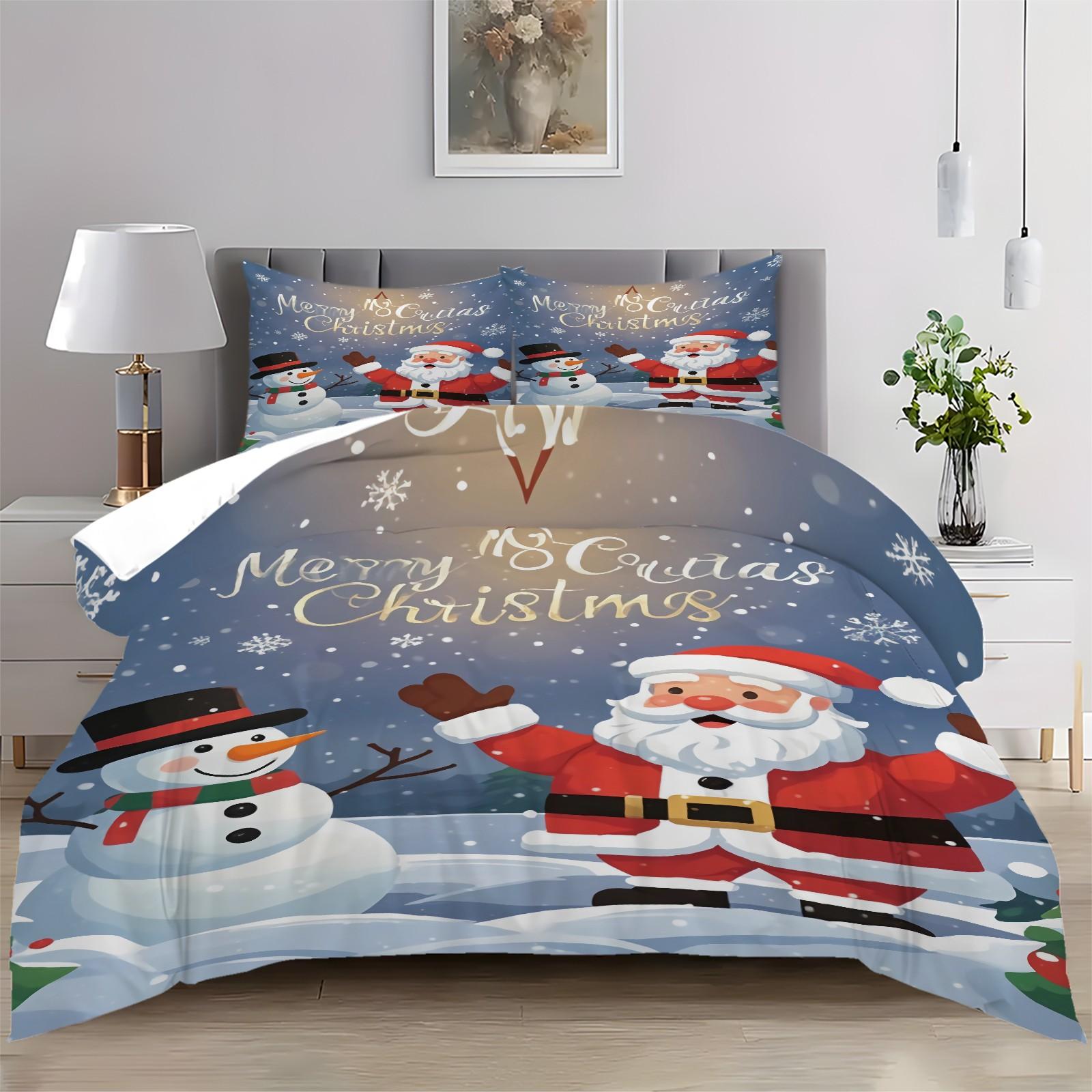 

Пододеяльник с принтом рождественских украшений. Супермягкая матовая микрофибра для двуспальной кровати. Удобный комплект с застежкой-молнией и 2 наволочками. One Size