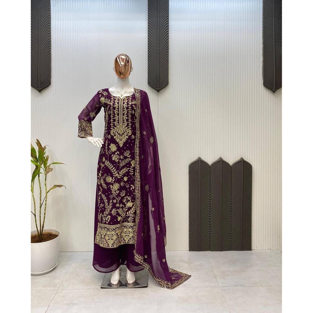 Pakisatni Bollywood Ethnic Salwar Kameez Desigenr Wedding Wear Palazzo Suit