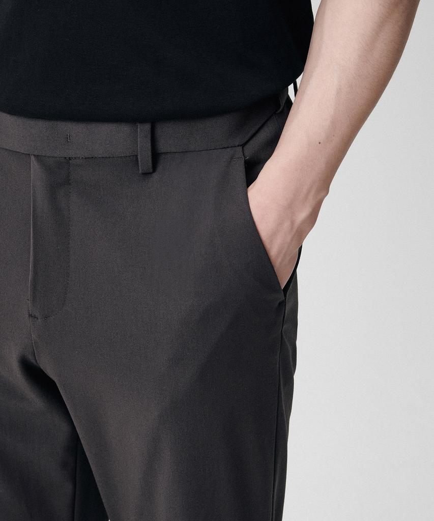 MUSINSA STANDARD Relaxed Tapered Hidden Banding Crop Slacks [Gunmetal]