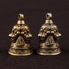 2pcs Three Lions Head Bell Small Ornaments Desk Feng Shui Decorations Retro Brass Keychain Pendants Home Decor for Living Room