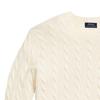 Polo Ralph Lauren FW22 Solid Logo Embroidered Cable Knit Cashmere Sweater Men Sweater Cream 710876762-010