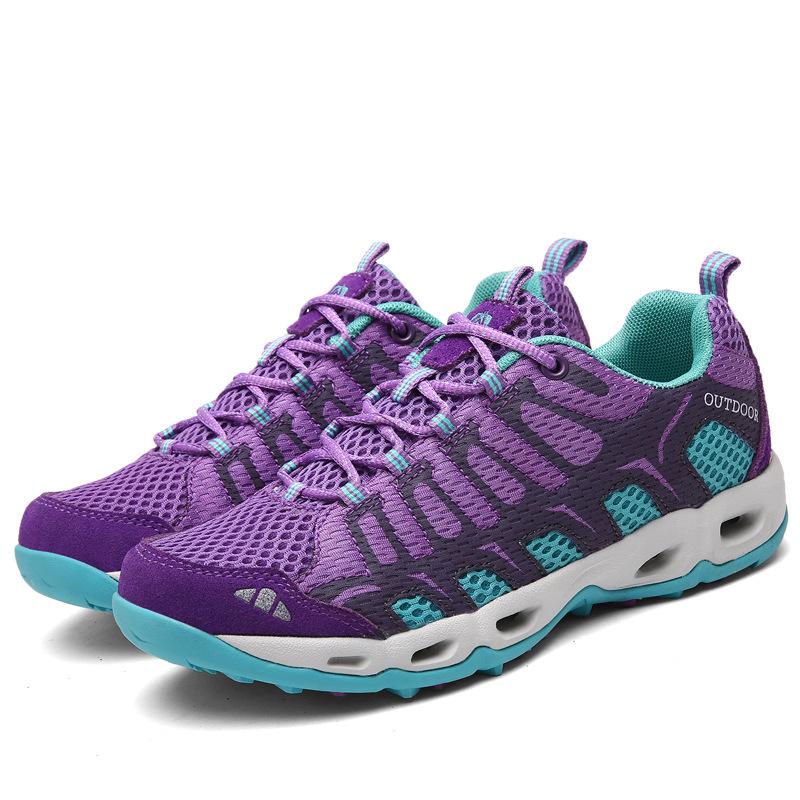 

Autumn large size spring and summer men s outdoor sports mountaineering casual shoes couple breathable mesh lightweight and wear-resistant 38 фіолетовий