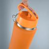 600ml Isolierte Edelstahl-Wasserflasche (304) mit Strohhalm, Hochwertige Fitness- & Fahrradflasche, Perfektes Geschenk für Männer und Frauen