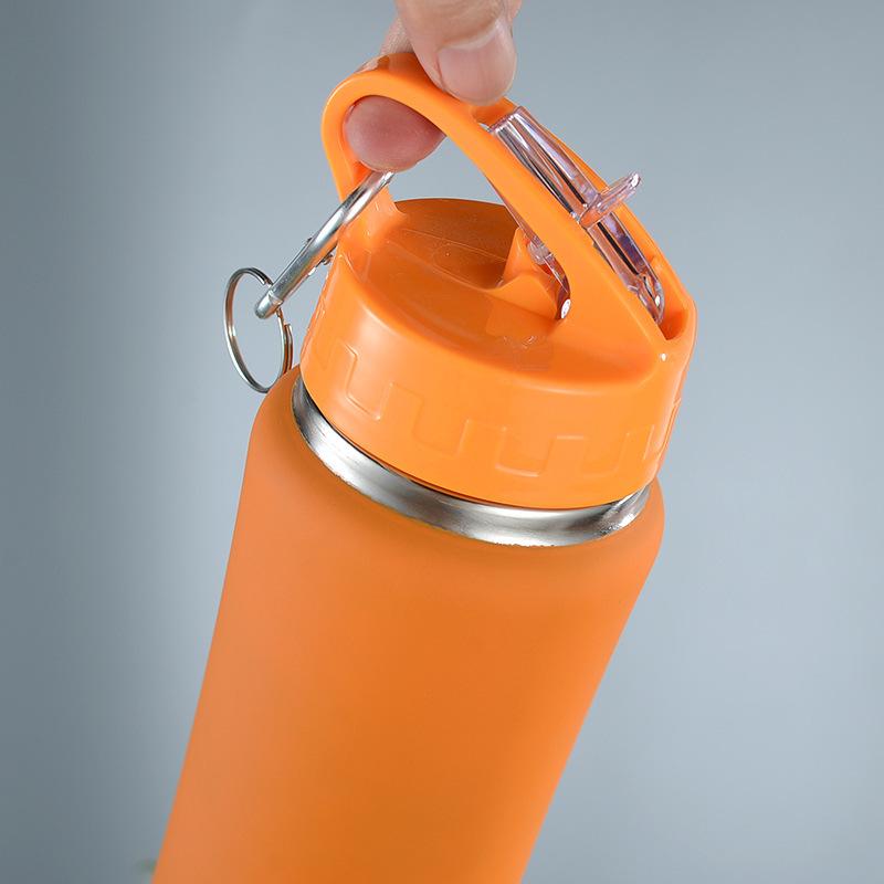 600ml Isolierte Edelstahl-Wasserflasche (304) mit Strohhalm, Hochwertige Fitness- & Fahrradflasche, Perfektes Geschenk für Männer und Frauen