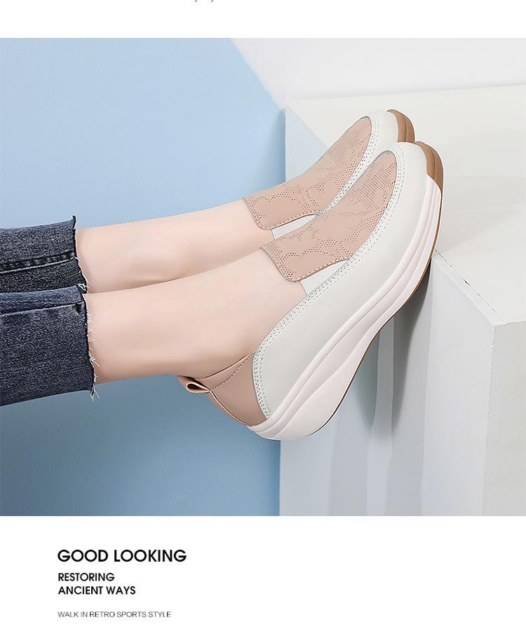 Women's Slip-On Thick-Soled Sponge Cake Loafers - Versatile, Non-Slip, Casual Flats In Large Sizes.