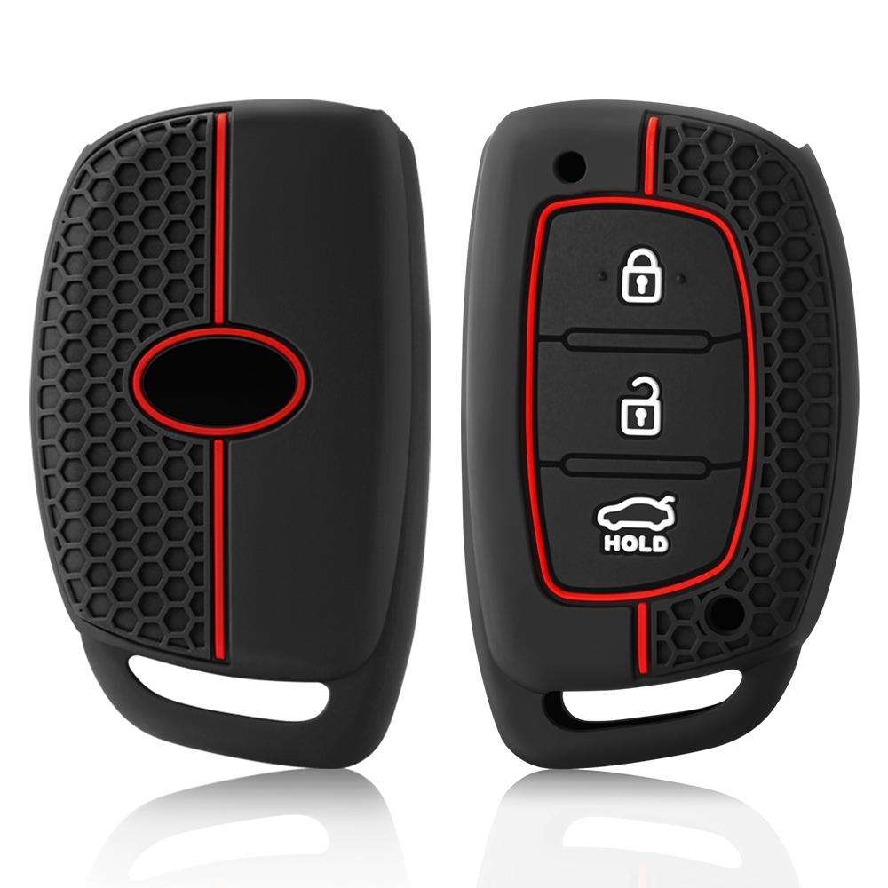 3/4 Button Silicone Car Key Case For Hyundai Solaris Verna Elantra Santa Fe I10 I20 I30 I35 I40 IX35 IX45 Creta Tucson Accent