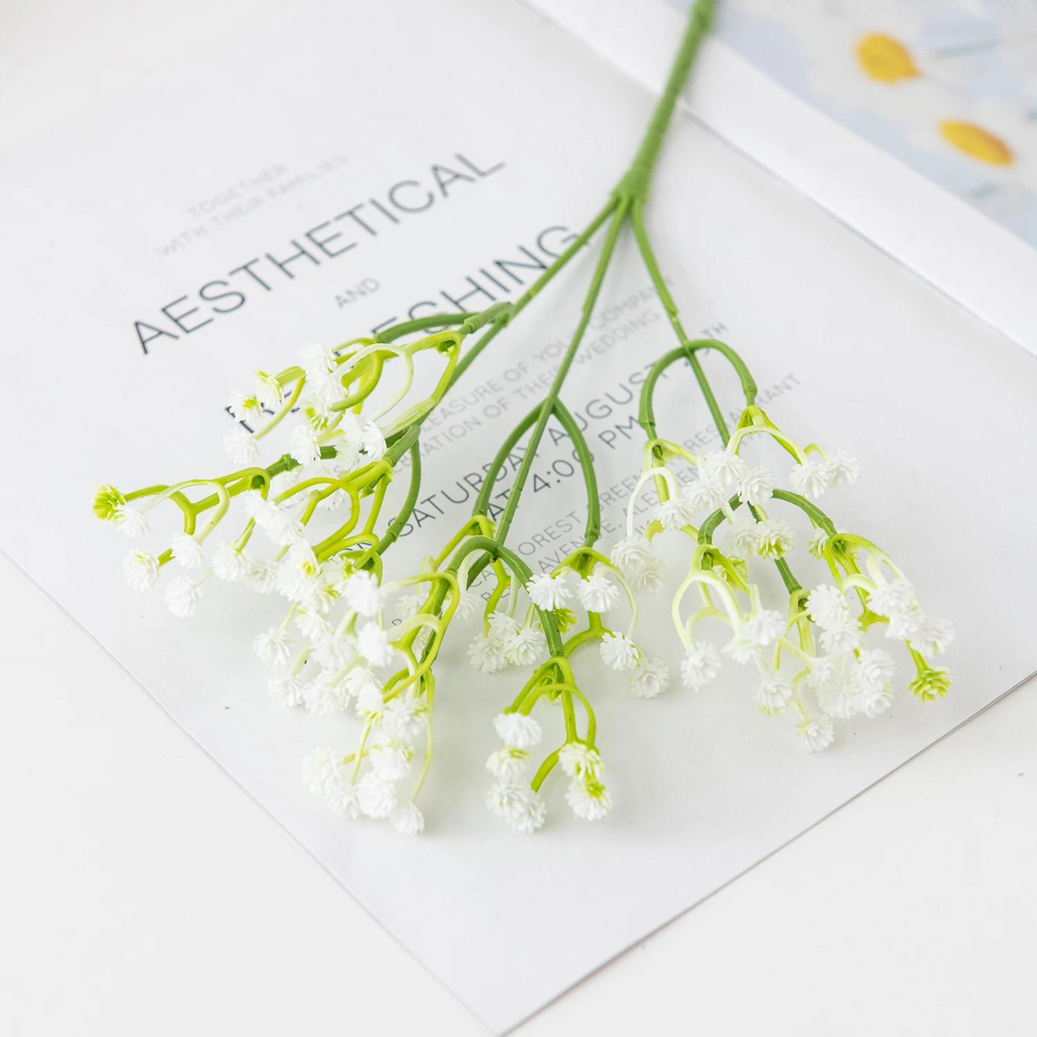 

30/60pcs Artificial plastic Flower gypsophila Outdoor Garden Courtyard Home Vase table Wedding bridal bouquet DIY gift accessory 30pcs белый