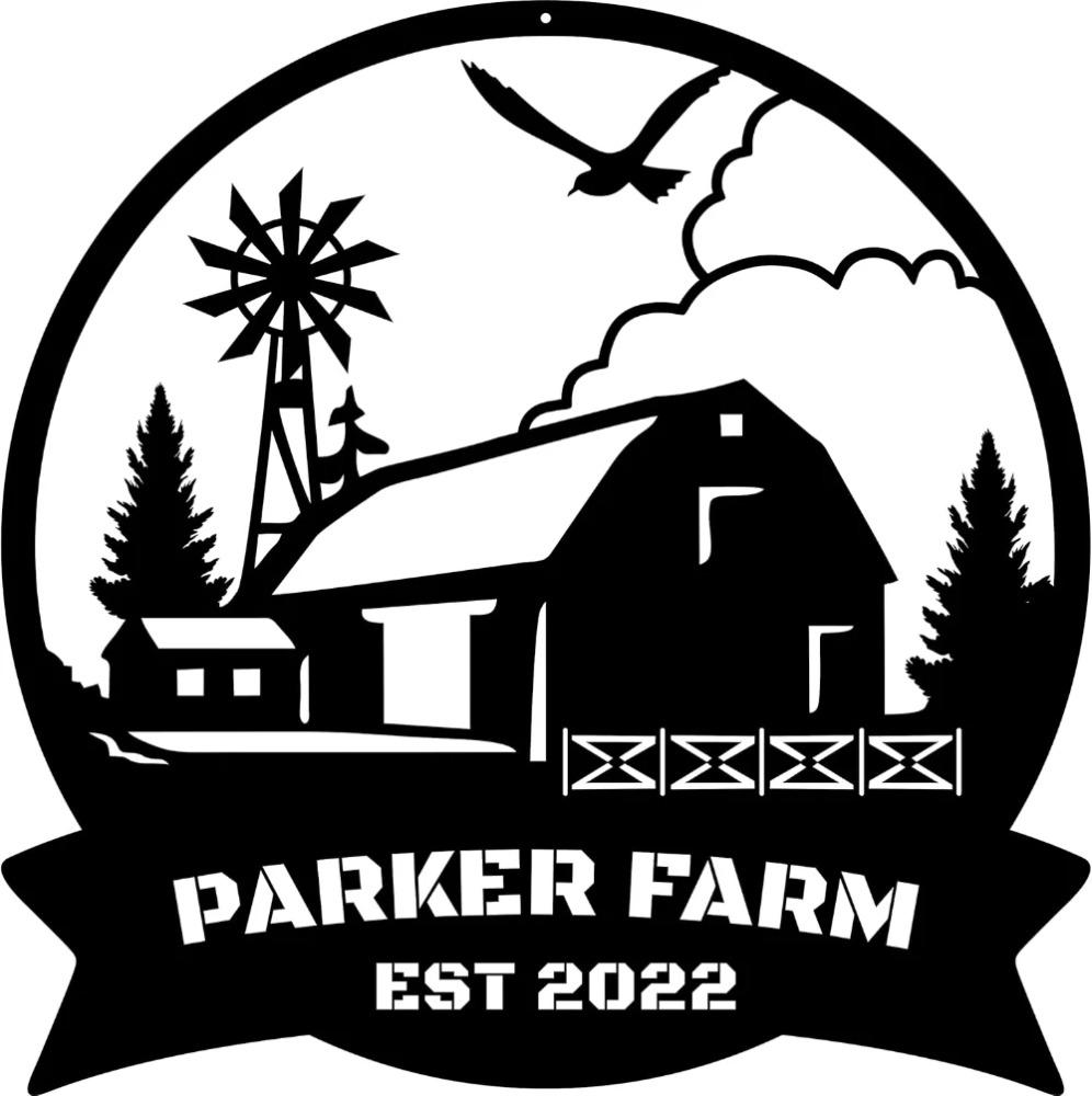 Custom Tractor Windmill Metal Sign Farmhouse Wall Decor Personalized Gift