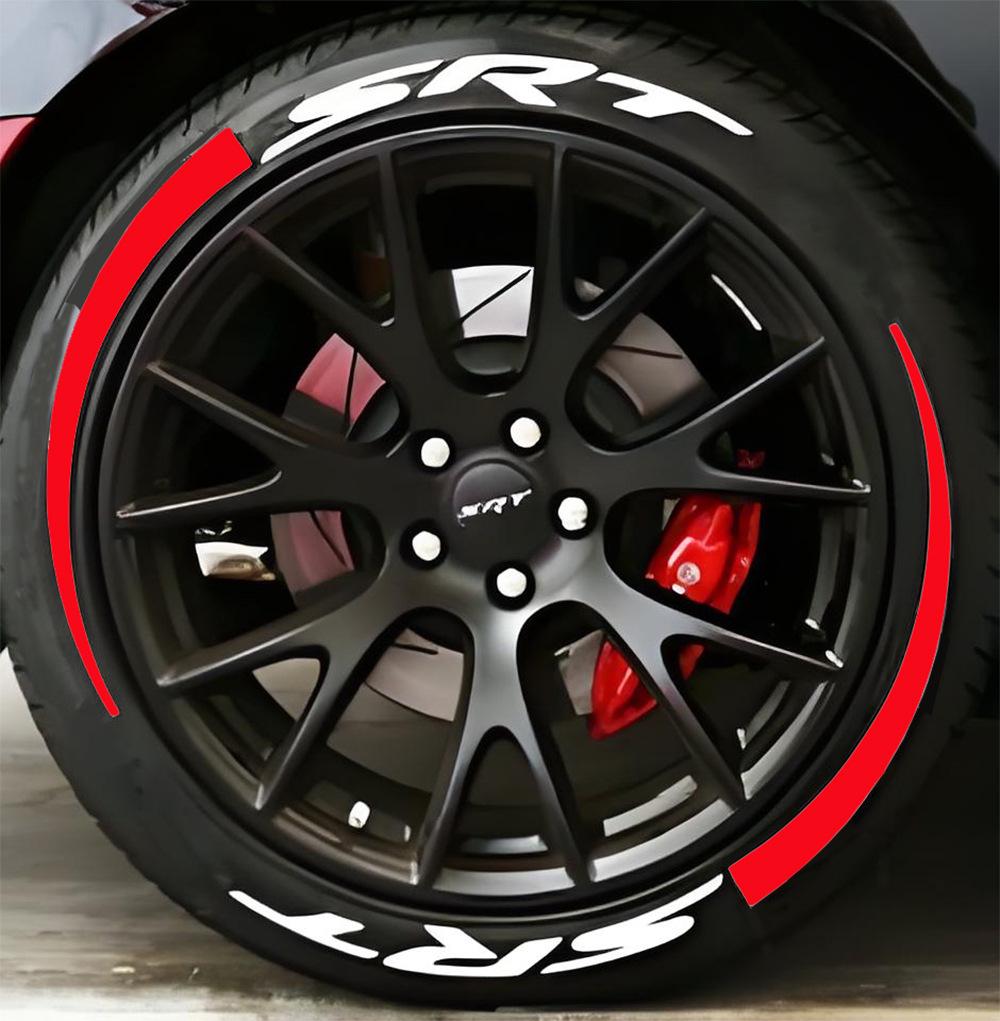 SRT+Blade 3D Gummi-Reifen- und Radnabenaufkleber für Autos und Motorräder