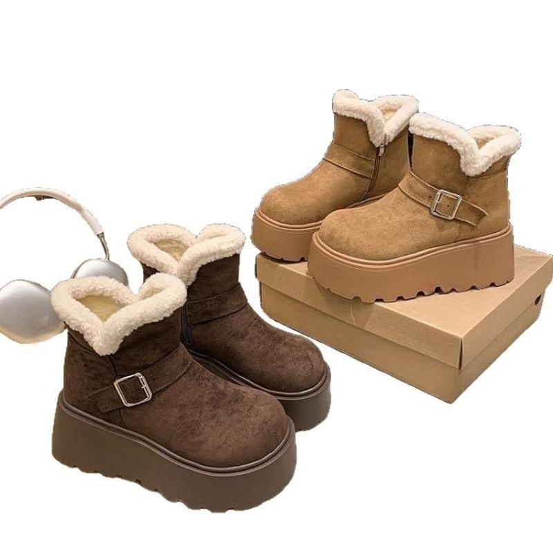 High-heeled Women's Shoes, Snow Boots, Women's Boots, Short Boots, New Style, Padded Cotton Shoes