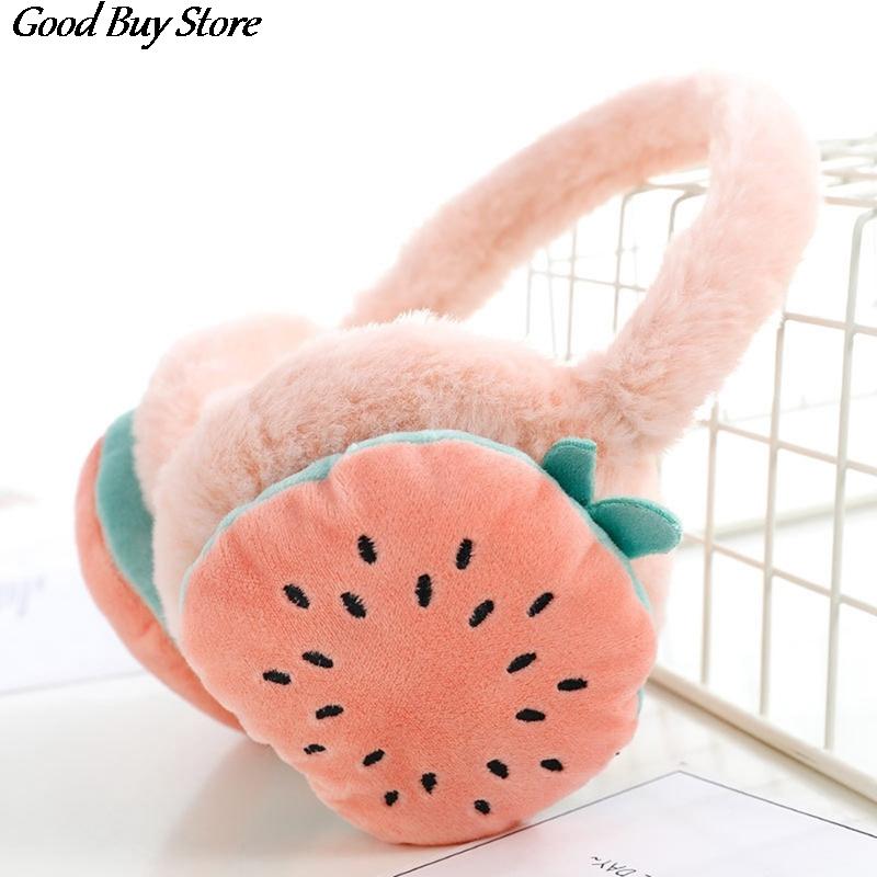 Lovely Fruit Winter Soft Earflap Children Kids Keep Warm Earmuffs Outdoor Skiing Ear Muff Cartoon Headphone Warmer Plush Caps