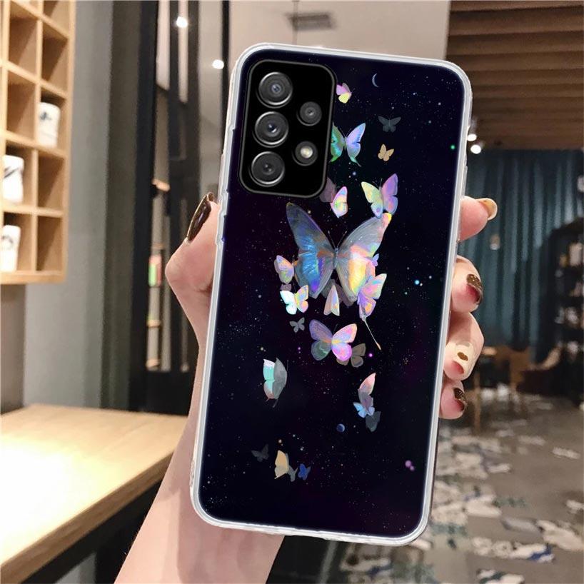 Blue Butterfly Beautiful Wing Soft Phone Case For Samsung Galaxy A16 A26 A36 A56 A15 A14 A13 A55 A54 A53 A35 A34 A33 A25 A24 A23
