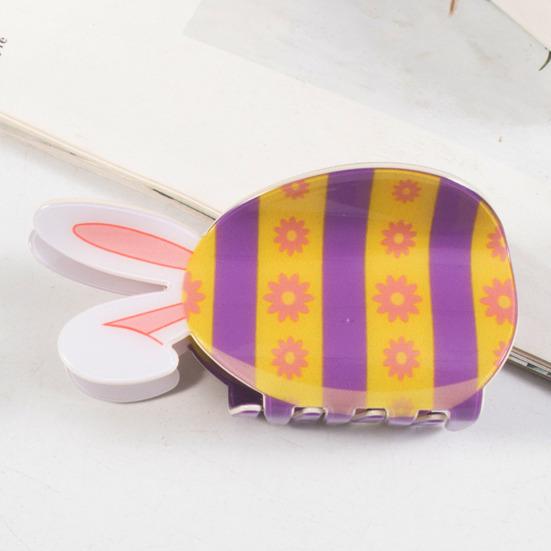 Yousheng Hair Claw Easter Bunny Design Back Head Hair Clip Anti-slip Teeth Strong Grip Shark Hair Clip Lightweight Versatile Hair Accessory
