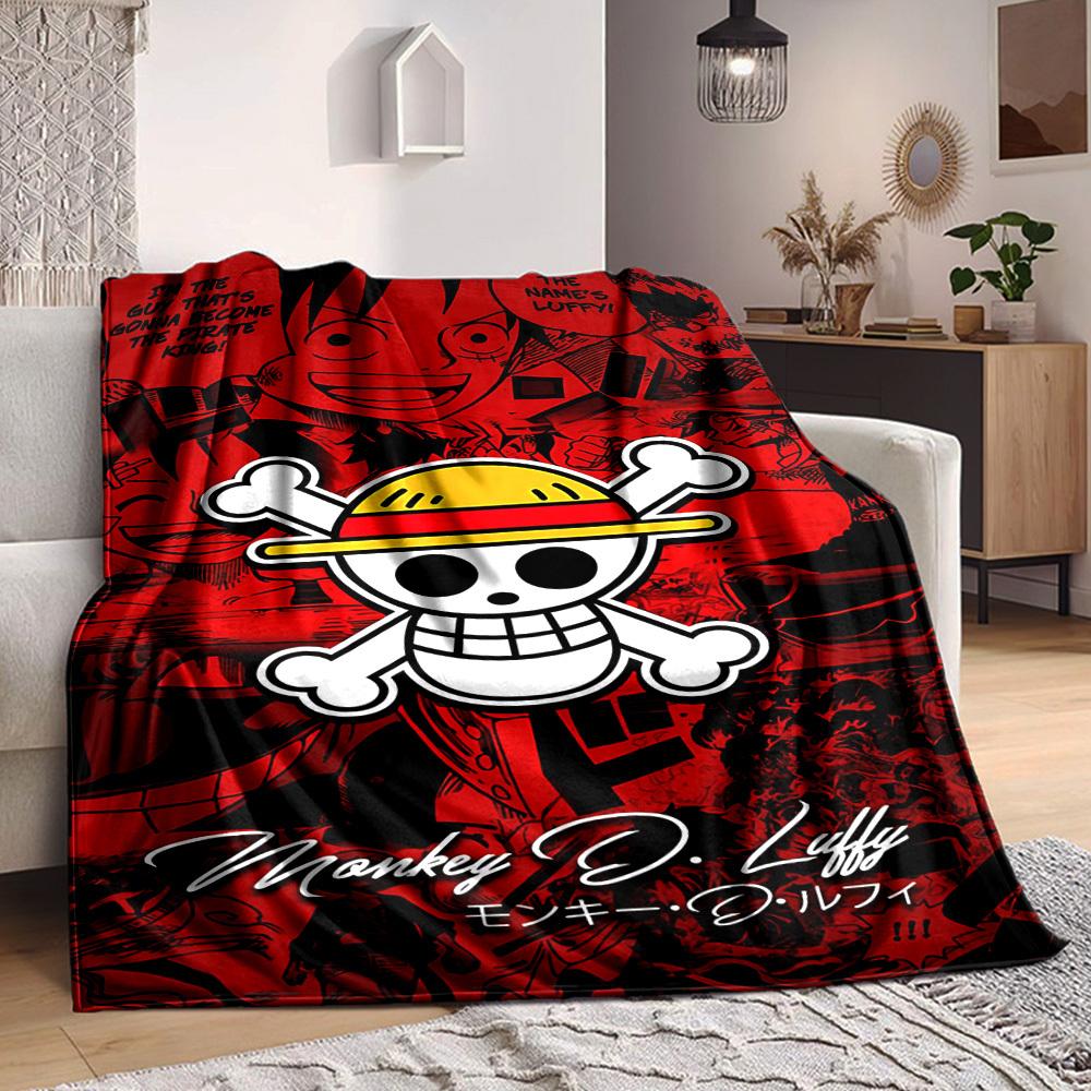 1pc ONE PIECE Flannel Blanket, Soft Skin Friendly with Digital Printing, Various Sizes Available for Family, Friends, Birthday
