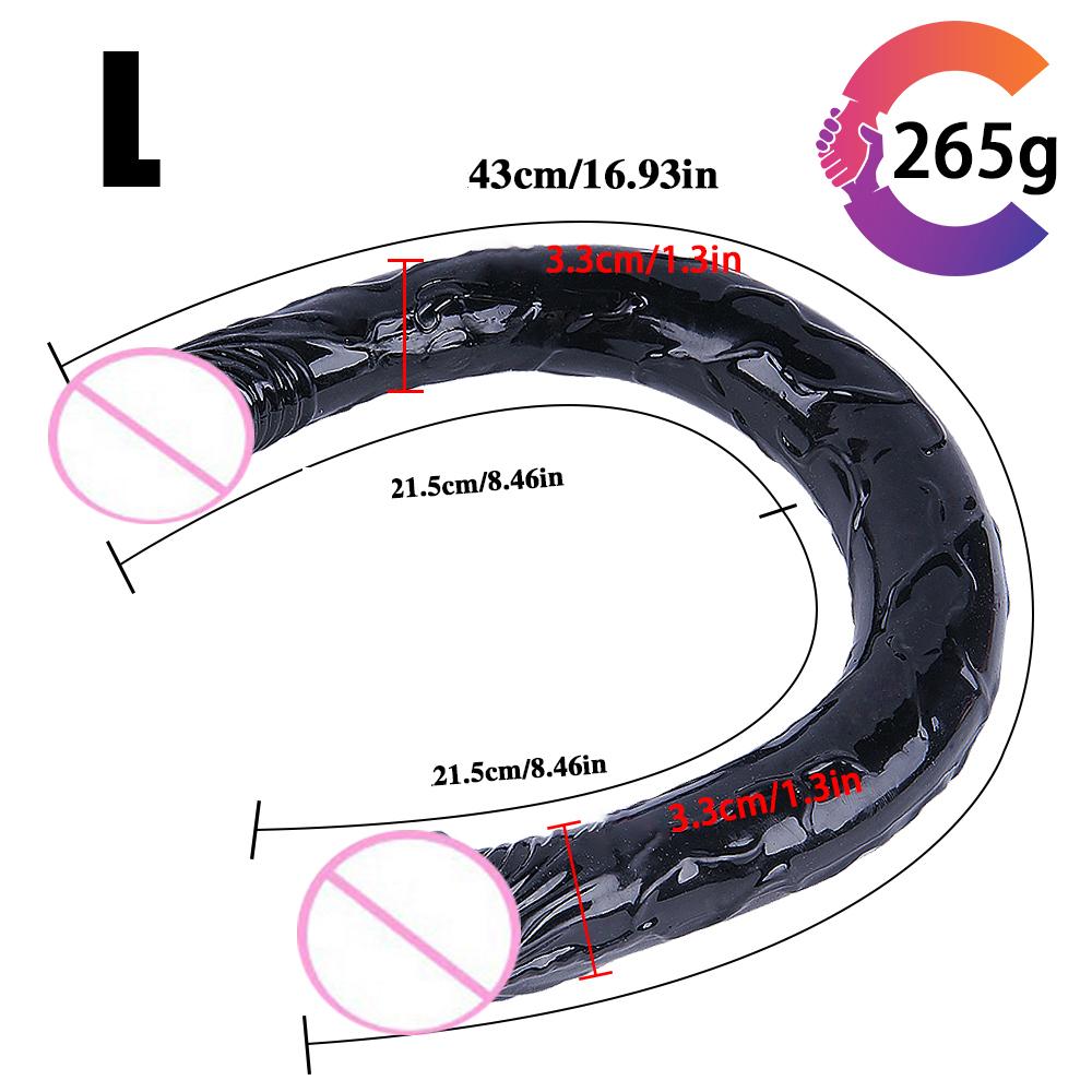 Double Ended Realistic Dildo Flexible Long Dong for Anal Play G-spot Stimulator Sex Toys for Women Couple