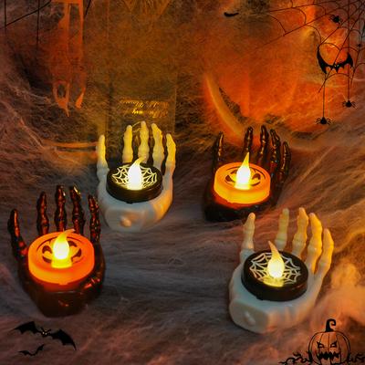 Halloween Skull Hand Candle Light Night Light Party Props Table Ornaments