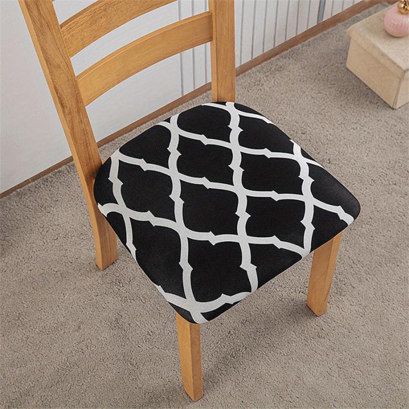 

Stretch Fabric Soft Seat Cushion Cover Elastic Washable Spandex Dining Chair Cover Slipcovers for Home Hotel Banquet Living Room чёрный