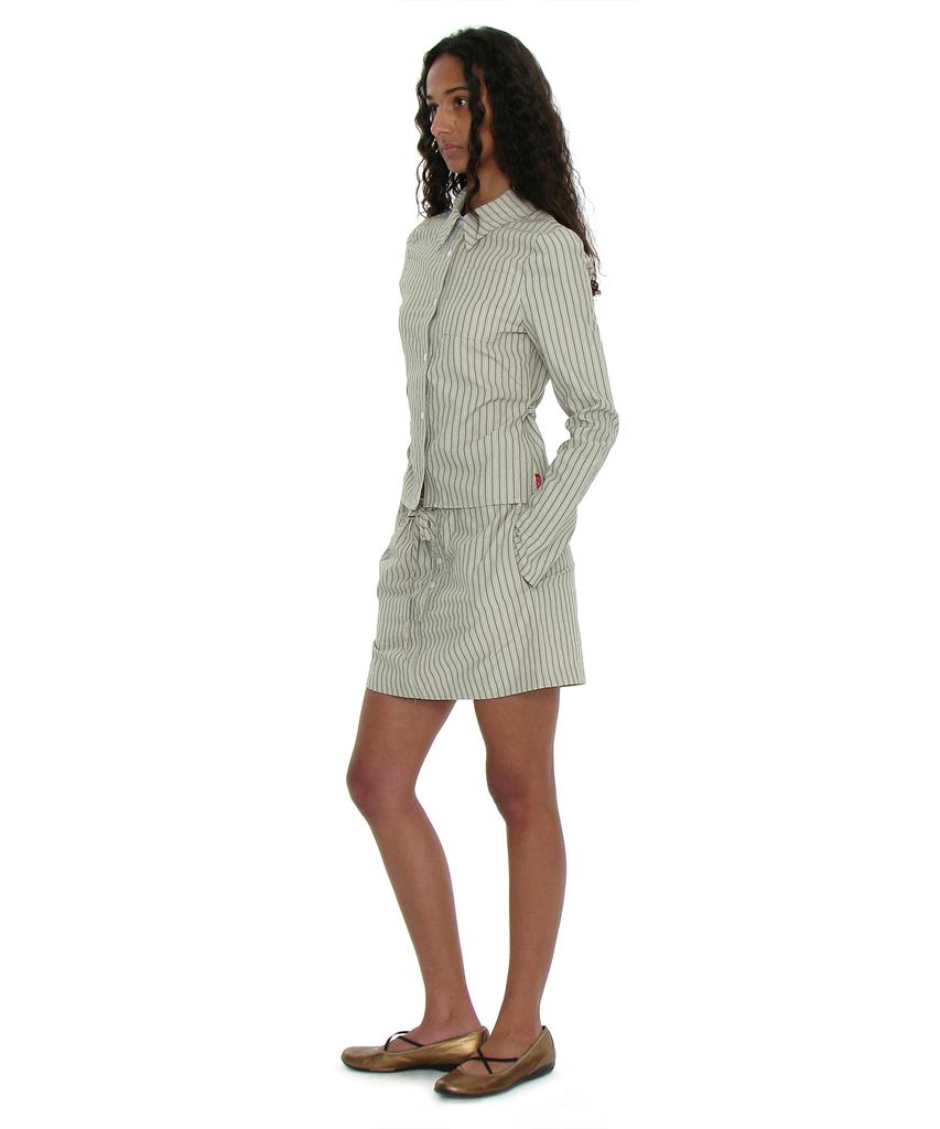 Partimento Woman Pwc Easy Mini Skirt_Green Stripe