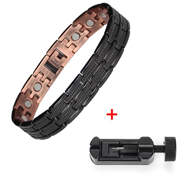 22CMTrendy Pure Copper Magnetic Pain Relief Bracelet for Men Therapy Magnets Bangle Link Chain Women Health Care Jewelry Wholesale