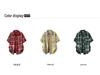 Korean Retro Plaid Plus Size Lapel Short Sleeve Shirt