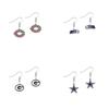 Steelers Heart Pendant Earrings With Crystals For Football Fans Women Jewelry