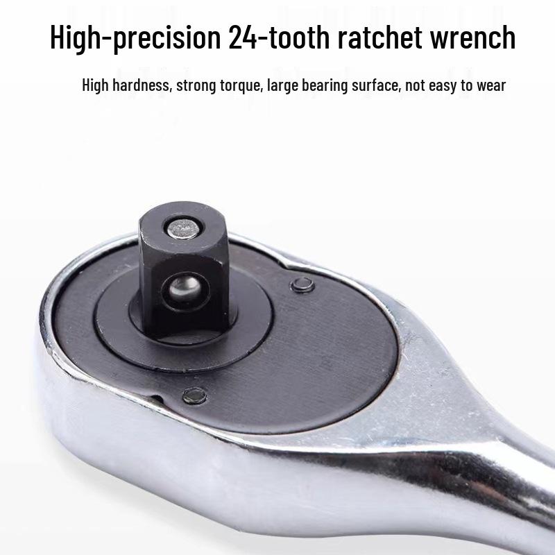 46-Piece Household Ratchet Socket Wrench Set with 1/4" Drive