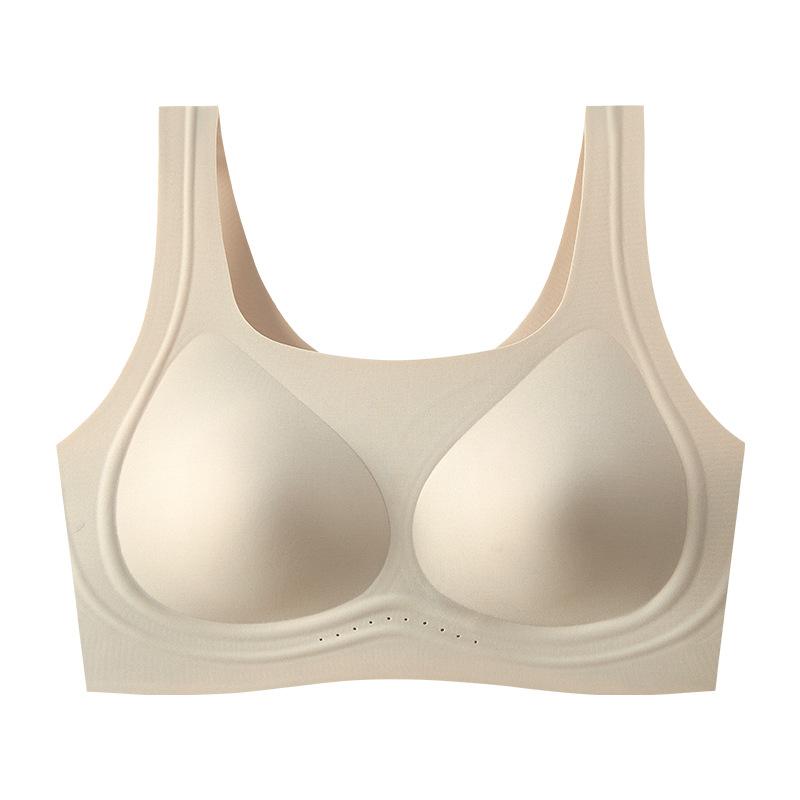 Liquid Foundation, Milk Leather Underwear, Women's Small Breasts Gather, Anti-sagging, Invisible and Seamless, Beautiful Back Bra, Integrated Summer