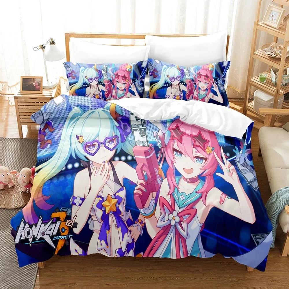 3D  Honkai Impact 3rd Bedding Set Printed Decorative Duvet Cover Set Bedclothes Quilt Cover Home For Home Textiles