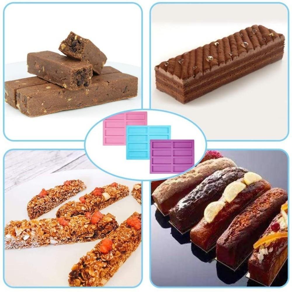 Rectangle Silicone Candy Mold DIY Silicone Ice Cube Tray Granola Bar Pan  for Baking Energy Bars