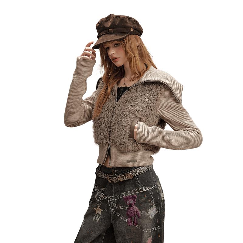 

UNIFREE 2025 Autumn Retro Waist-Cinching Jacket S
