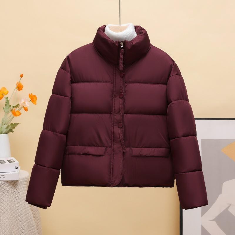 New fashion short small padded jacket thickened stand-up collar loose small fashion simple bread jacket