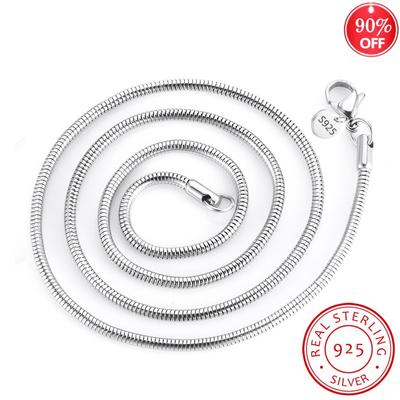 90 % Rabatt auf 3 mm dicke originale Schlangenketten-Halsketten aus 925er Sterlingsilber für Damen und Herren, 45–60 cm, Statement-Halsketten, edler Schmuck
