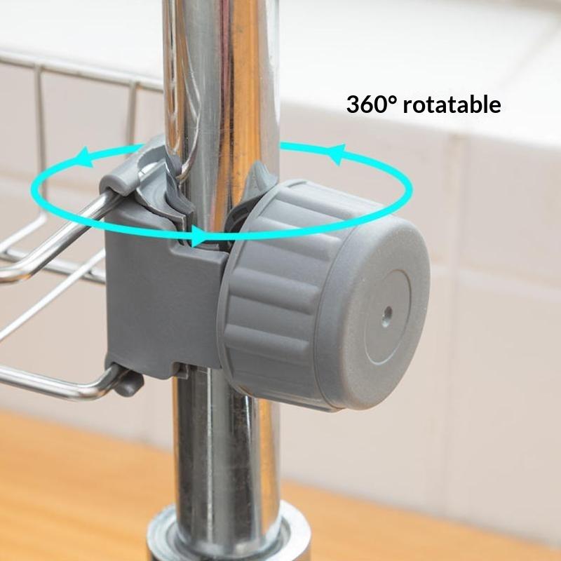 Drill Free Stainless Steel Kitchen Sink Drain Rack Large Capacity Sponge Soap Storage Holder for Small Bathroom Sink Organization