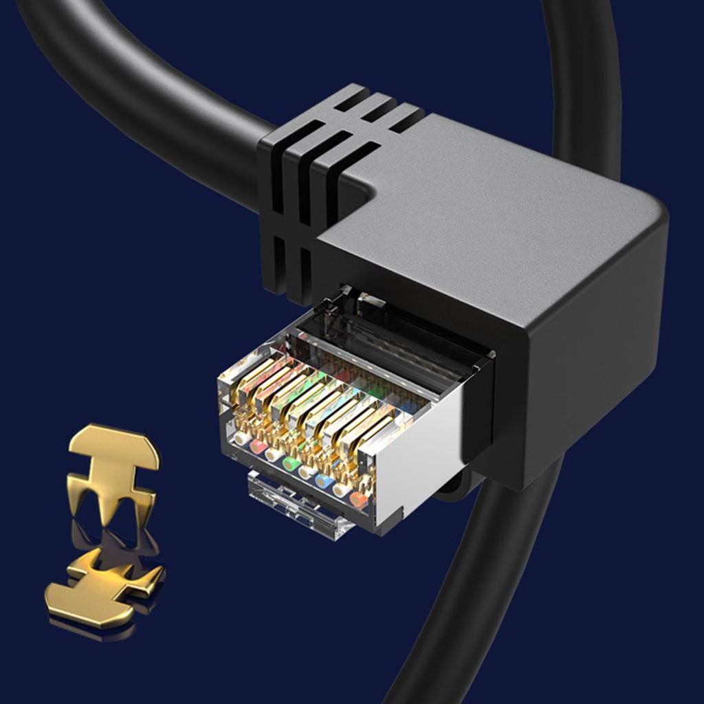 Cat6 Rj45 Extension Cable RJ45 Right Angle Adapter Shielded Connectors for Cat5e Cat5 Networks