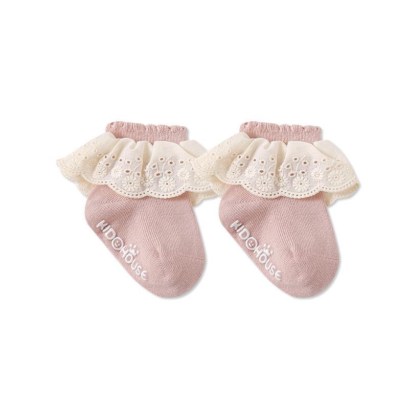 Autumn Winter Baby Socks Combed Cotton Princess Lace Socks Girls Dance Socks Baby Non-Slip Floor Socks