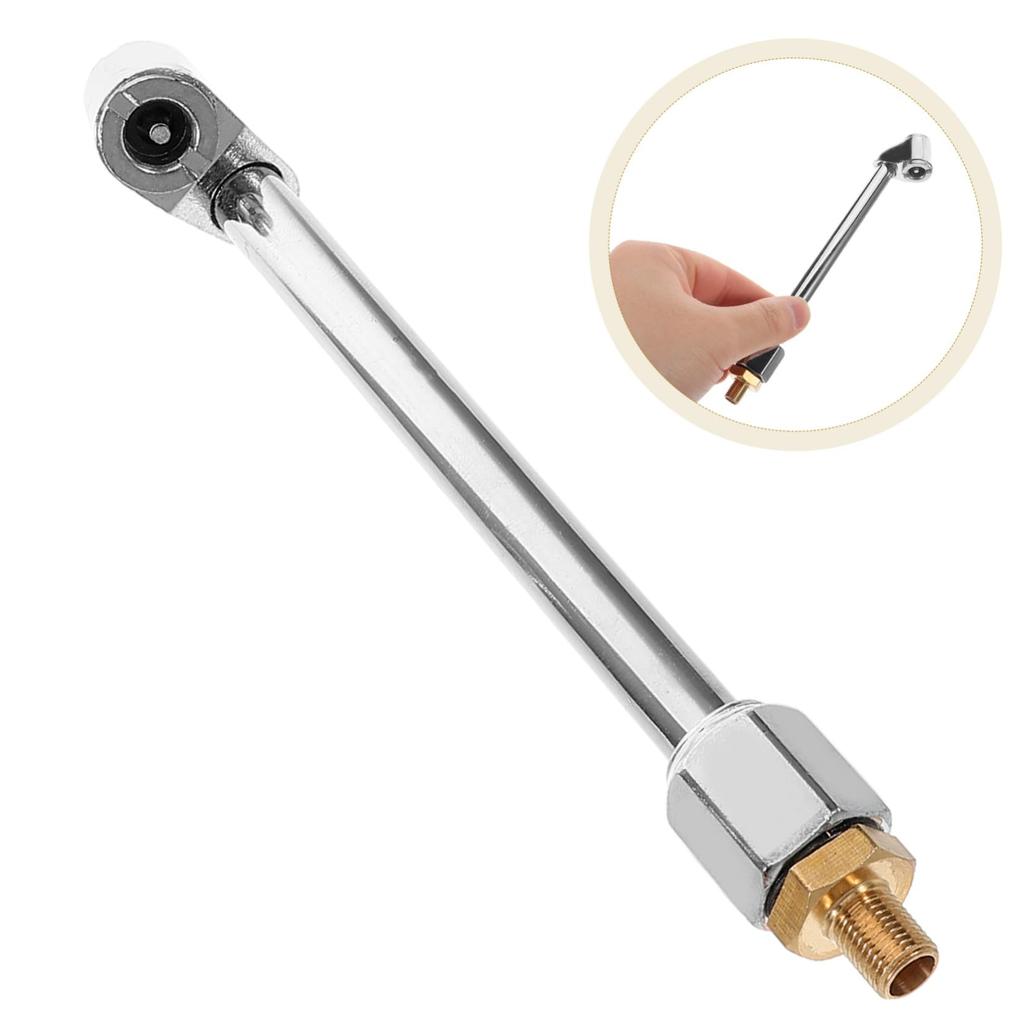 PAMINGONO Inflatable Nozzle Accessories Tire Inflator Extension Locking Air Chuck Tire Inflator Gauge Tire Inflator Adapter Stainless Steel