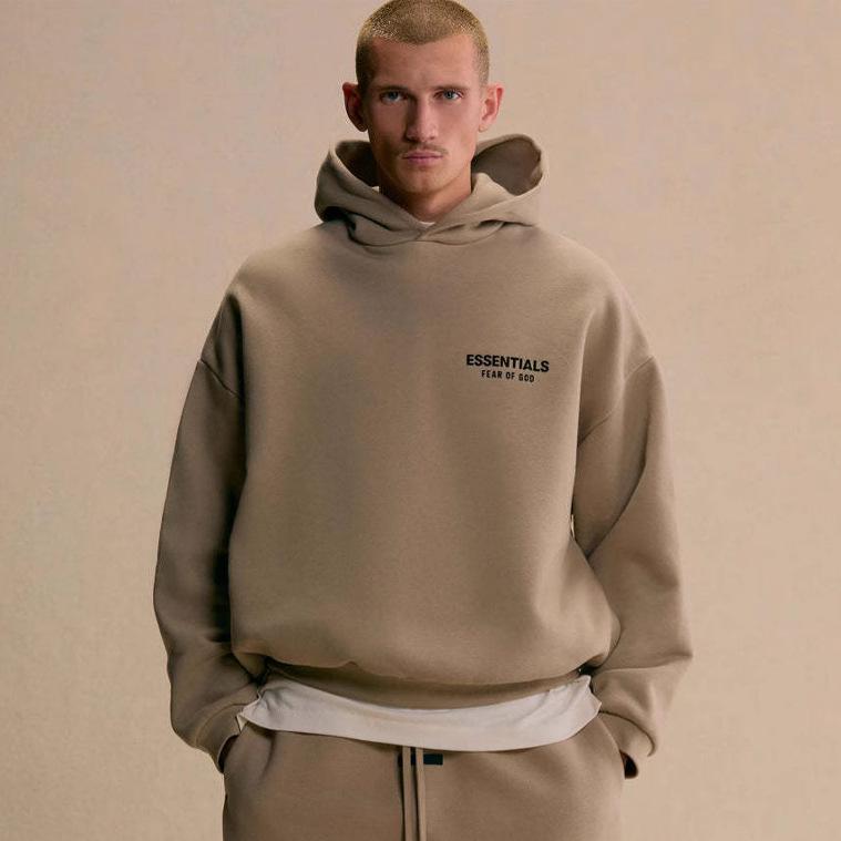 Trendy "ESSENTIALS" Printed Hooded Sweatshirt 25SS 24FW