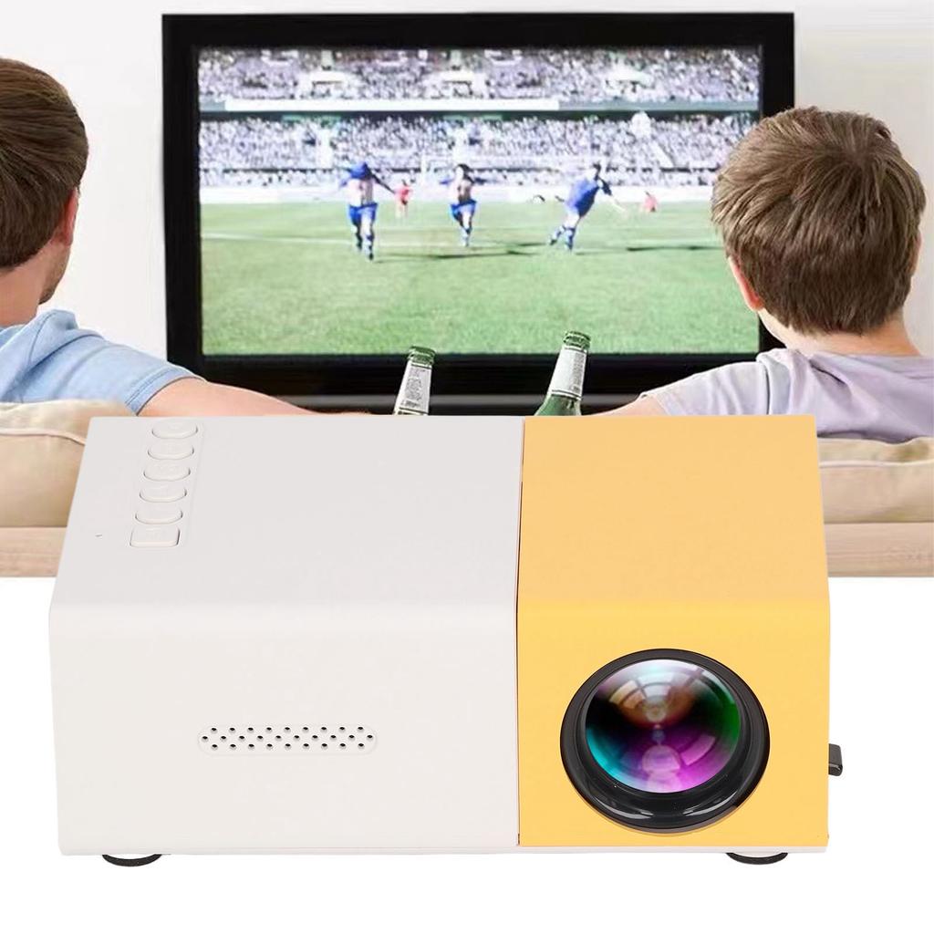 Projector 1080p Diffuse Reflection Imaging Support 23 Languages HD Projector with Spkers Yellow