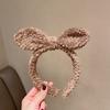 Hasenohren Stirnband Plüsch Haarband für Frauen Mädchen Niedliche Schleifen Stirnbänder zum Gesichtwaschen Spa Stirnbänder für Mädchen Hasenohren H