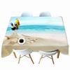Thicken Cotton Tablecloth Beautiful Beach View Conch Shell Pattern Rectangular Round Table Cloth For Wedding Picnic Party