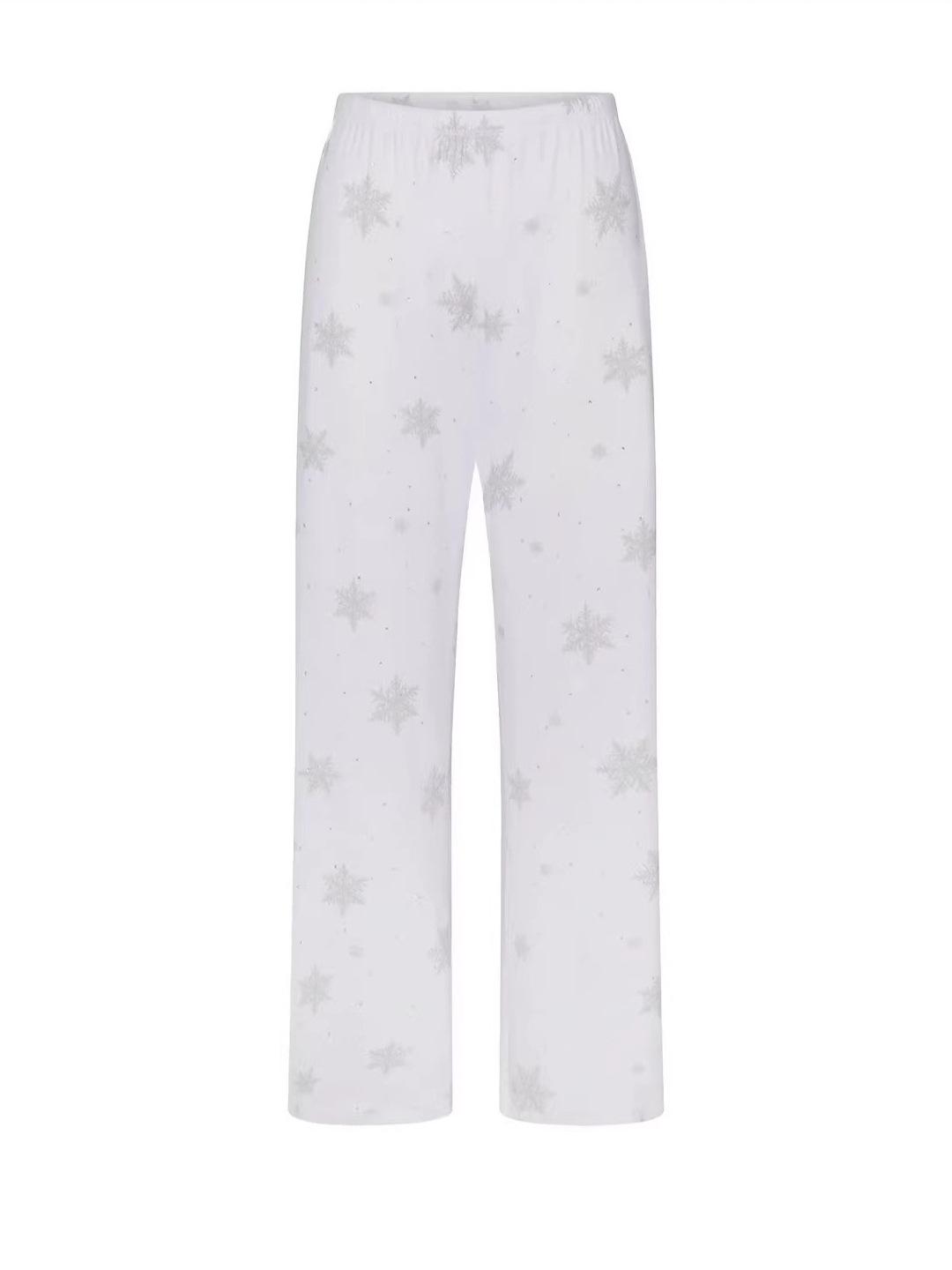 

New Limited Edition SK Kardashian Snowflake Pattern Wide Leg Pants for Women M
